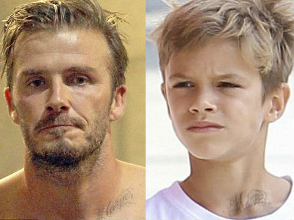 Beckham 10 éves fia, lemásolta apja tetoválását - fotó