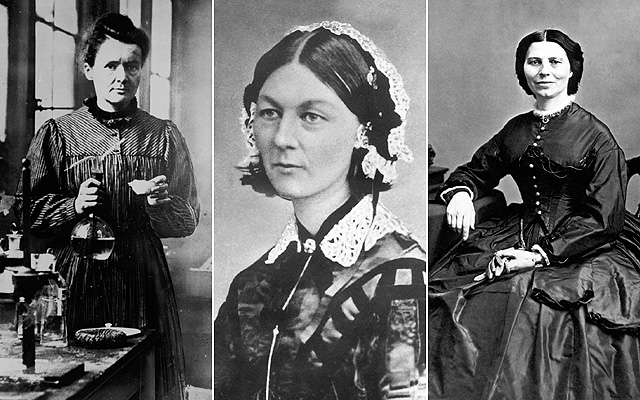 Marie Curie, Florende Nightingale és Clara Barton