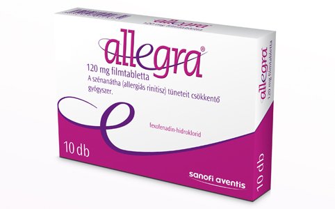 Allegra 120 mg filmtabletta. A szénanátha (allergiás rinitisz) tüneteit csökkentő, fexofenadin-hidroklorid-tartalmú, vény nélkül kapható gyógyszer.
