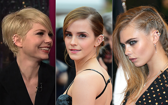 Michelle Williams, Emma Watson és Cara Delevingne fülgyűrűi