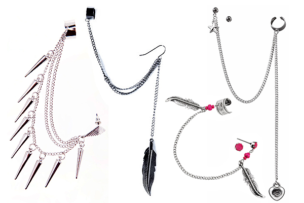 Szegecses: Bershka, ezüst tollas: Claire’s; rózsaszín-ezüst tollas, csillagos: Bijou Brigitte