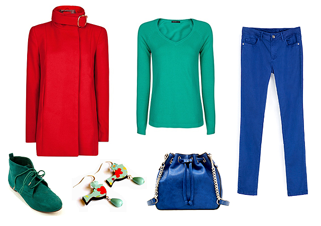 Kabát, pulóver: Mango, nadrág, táska: Zara, cipő: Danea, fülbevaló: Vadjutka
