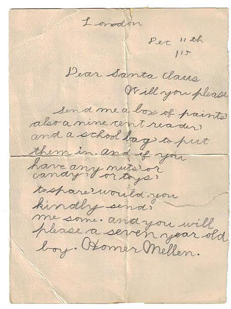 Ezt a levelet írta a Mikulásnak egy kisfiú 1915-ben