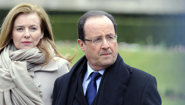 Valerie Trierweiler és François Hollande francia köztársasági elnök
