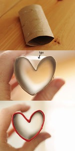 Szivecske pecsét papirhengerből