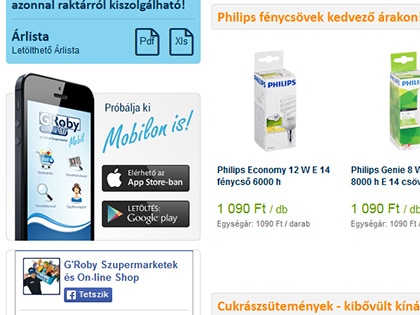Mobilról is vásárolhatunk a GRobynál Mobilról is vásárolhatunk a GRobynál