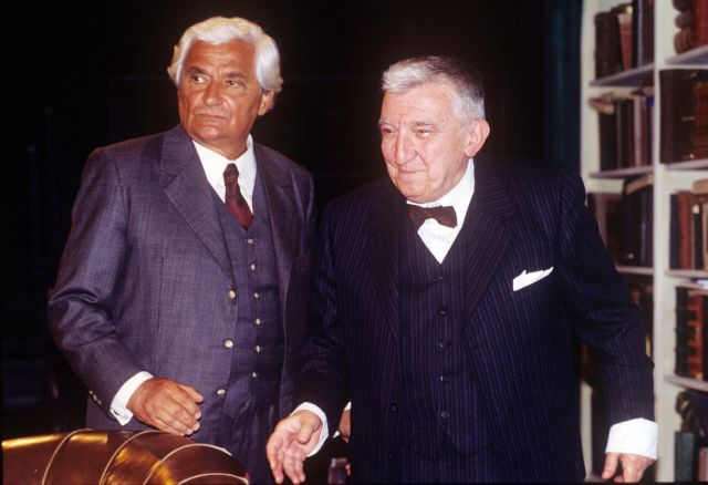 Sinkó László és Gera Zoltán Honderű c. darab próbáján 2000-ben