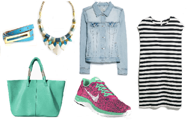 Ruha, farmerdzseki: Mango, cipő: Nike, táska: Zara, öv: Látomás, nyaklánc: Soie