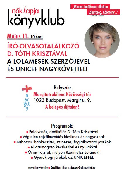 Nők Lapja könyvklub  D. Tóth Krisztával
