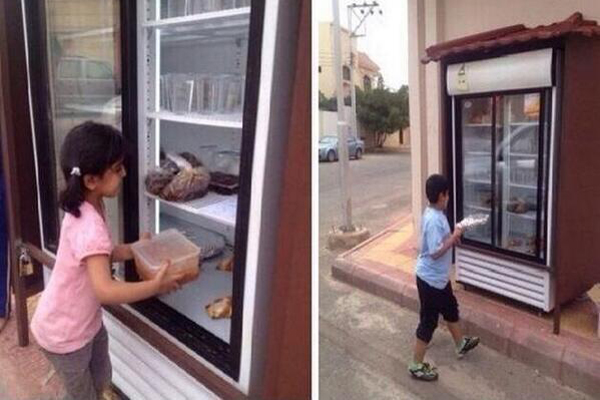 A pazarlás és az éhezés ellen is tesz a jótékonysági hűtő