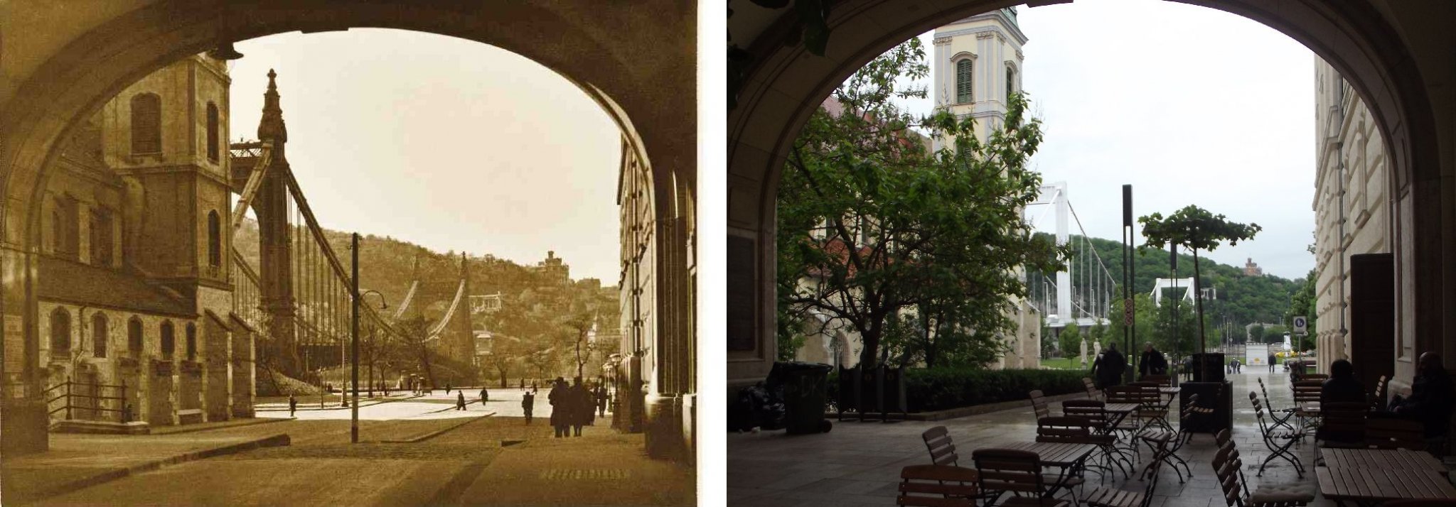 Erzsébet-híd egykor és most