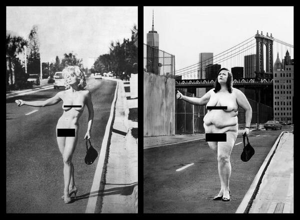 Madonnaként pózol meztelenül a duci nő Madonnaként pózol meztelenül a duci nő