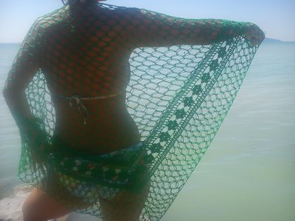 Horgolt strandkendő