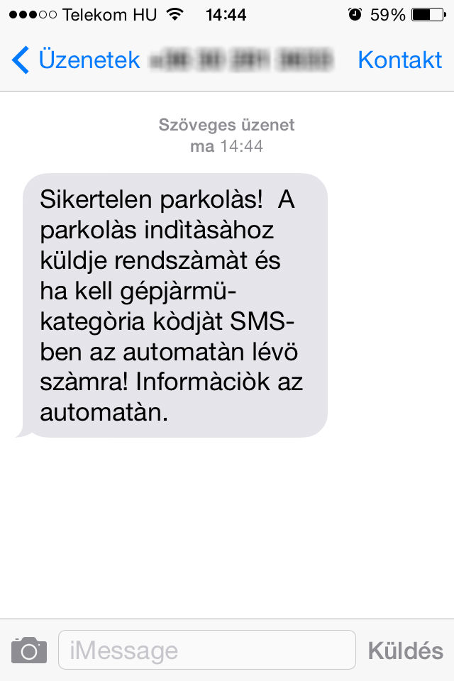 ...azonban hiába küldtem el a rendszámomat, akkor is ez az sms jött. mindig csak ezzel a szöveggel
