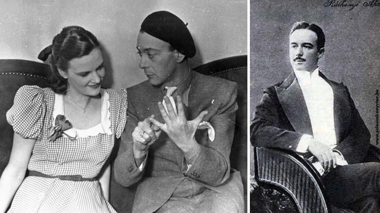 Tolnay Klári és Dénes György színművészek (balra), Ráthonyi Ákos fimrendező (jobbra)