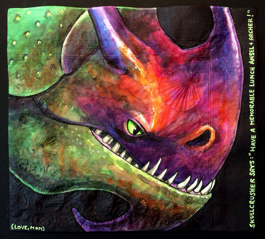 Elképesztő festményekbe csomagolja a gyerekei tízóraiját