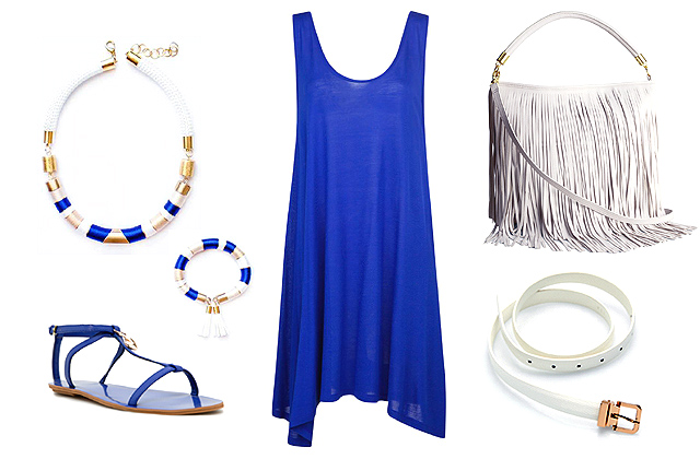 Tunika, szandál: Mango, táska: H&M, öv: Mohito, ékszerek: Soie Essentielle