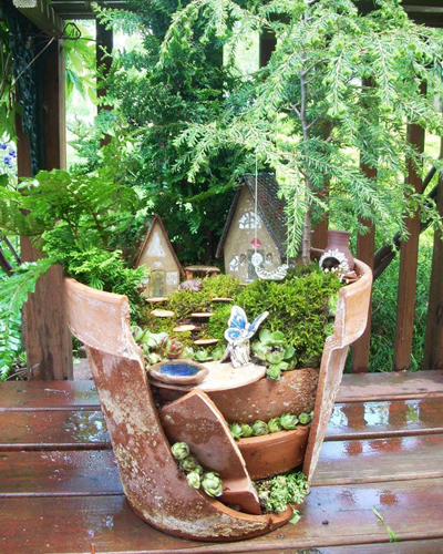 Erre is jó egy törött virágcserép - fotók