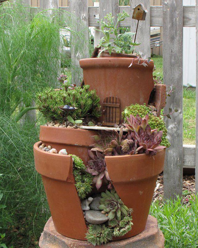 Erre is jó egy törött virágcserép - fotók