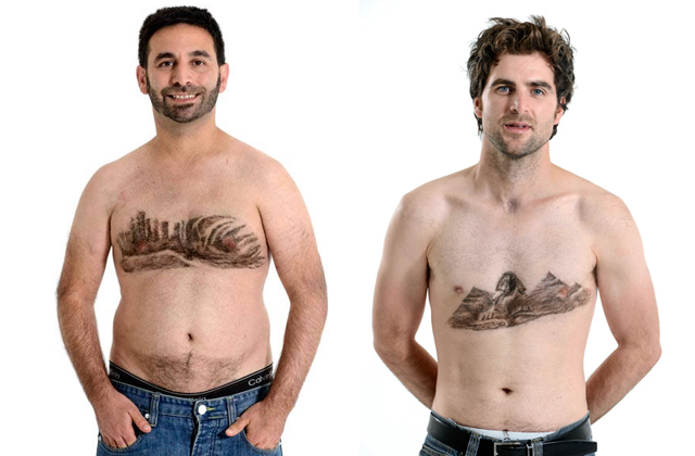 Így lesza  férfiak mellszőrzetéből műalkotás - fotók