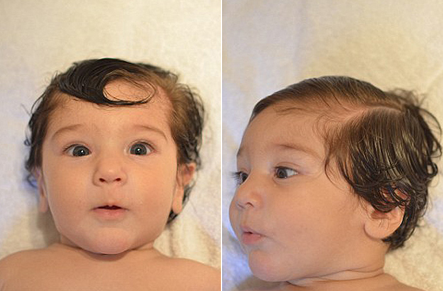 Cuki frizurákat csinálnak 5 hónapos kisfiuknak a szülők - galéria