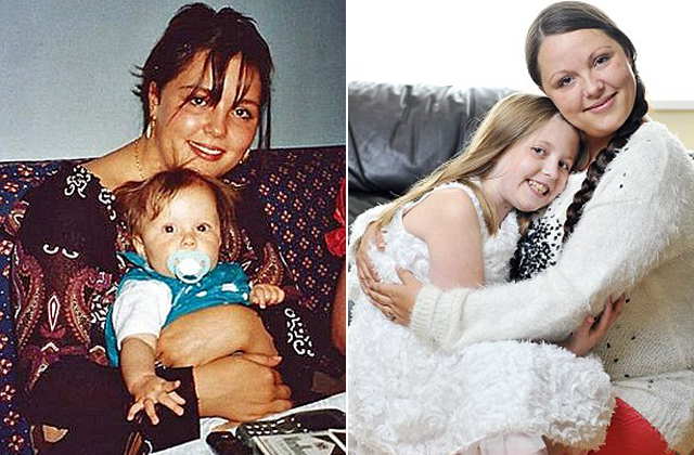 Charlea és az édesanyja 11 éve és napjainkban