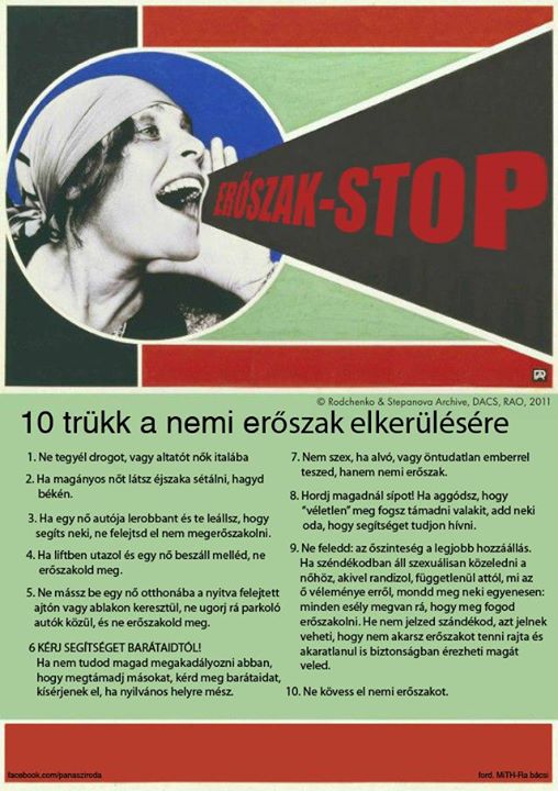 Újabb tippek a nemi erőszak ellen