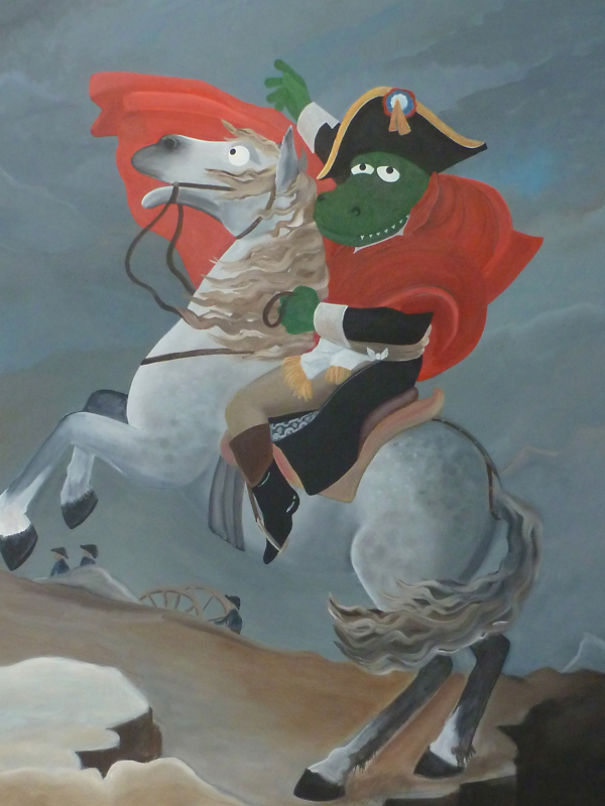 Cuki állatfigurák kerültek a világhírű festményekre - galéria