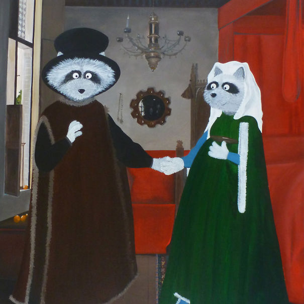 Cuki állatfigurák kerültek a világhírű festményekre - galéria