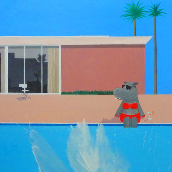 Cuki állatfigurák kerültek a világhírű festményekre - galéria