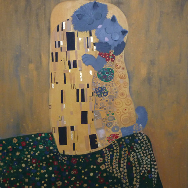 Cuki állatfigurák kerültek a világhírű festményekre - galéria