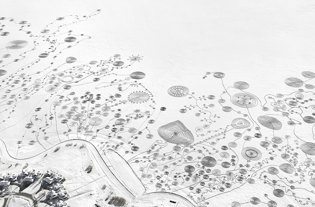 Műalkotást gyalogoltak a hóba - fotók