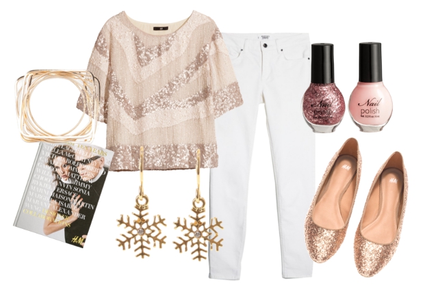 Top, cipő, könyv, körömlakk: H&M, nadrág: Mango karkötő: Bershka, fülbevaló: Claire’s 