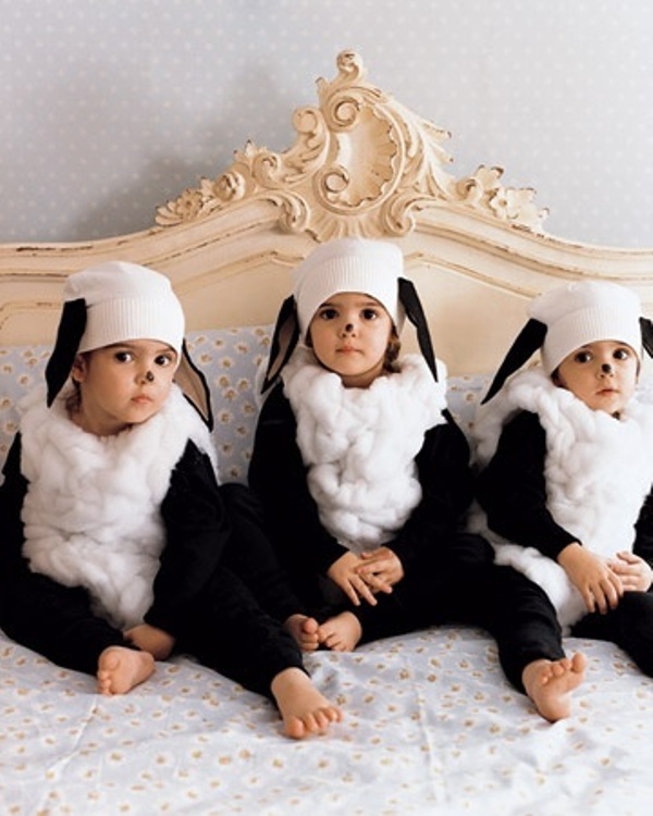 Farsangi jelmez: egyszerű bárány vattából