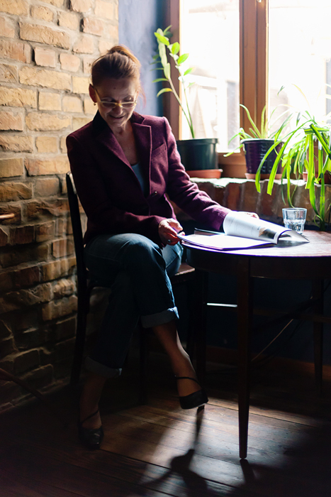 Jigsaw gyapjú blézer, szürke póló, Seven farmer - Háda