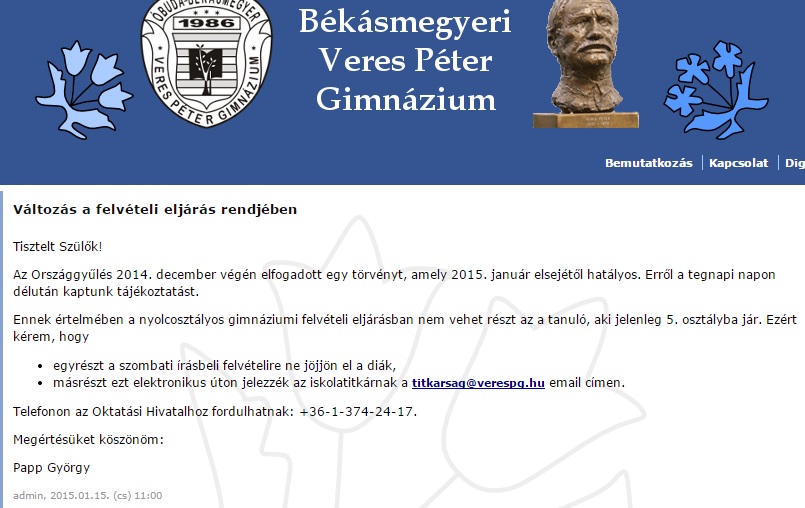 Néhány nappal a gimnáziumi felvételi előtt derült ki, hogy mégsem felvételizhet minden jelentkező?! Néhány nappal a gimnáziumi felvételi előtt derült ki, hogy mégsem felvételizhet minden jelentkező?!