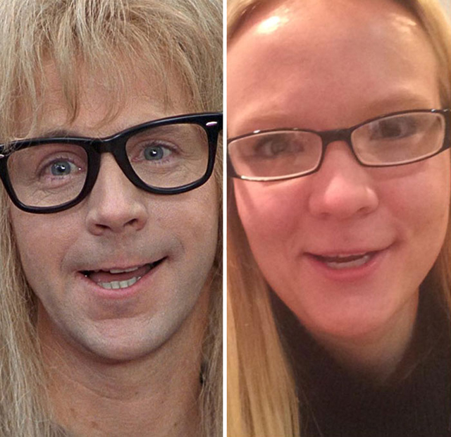 Hírességek grimaszait utánozza a lány - fotók