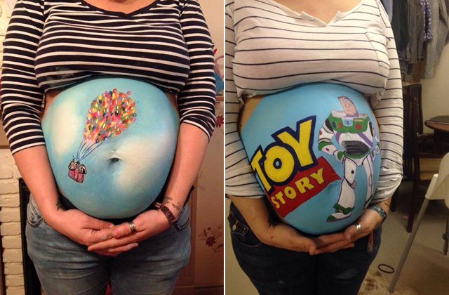 Felesége terhespocakjára festett a férfi - képek