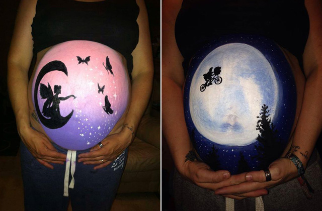 Felesége terhespocakjára festett a férfi - képek