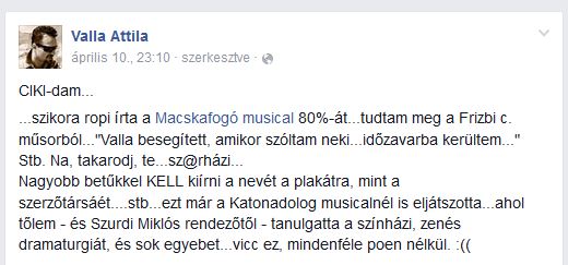 Szerzőtársa durván kiakadt Szikora Róbertre