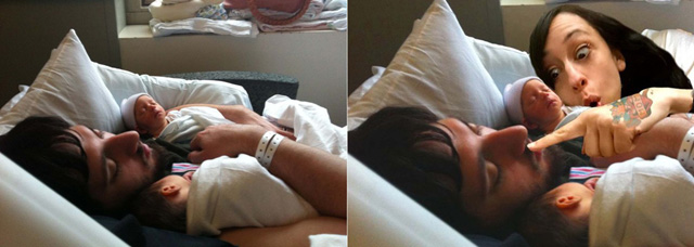 A családi fotókra photoshopolta magát az anya - vicces galéria