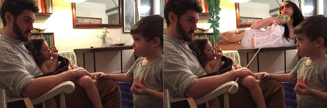 A családi fotókra photoshopolta magát az anya - vicces galéria