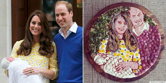 Pizzával köszöntötték Charlotte hercegnőt - fotó