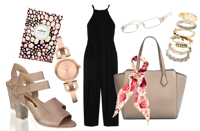 Overál, táska: Mango, cipő: Tamaris, óra: DKNY, szemüveg: Vogue – Vision Express, kendő: Furla, gyűrű: H&M, notesz: Janka Arnoczy