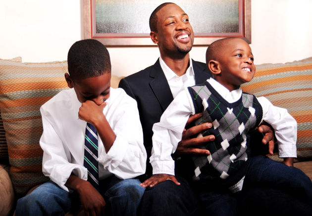 Dwayne, Zaire és Zion Wade (Fotó. Tumblr.com)