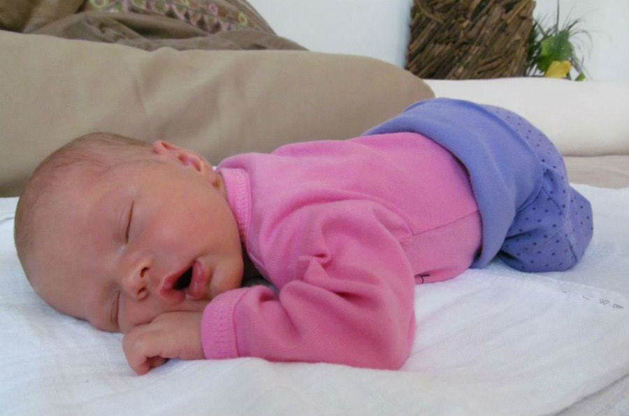 Bea lánya, Málna az igazak álmát alussza (Fotó: magánarchívum)