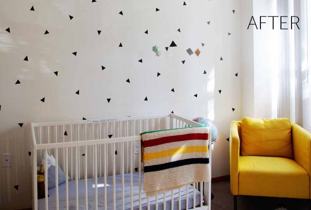 Íme a legegyszerűbb babaszoba faldekor, öntapadós tapétával - fotók