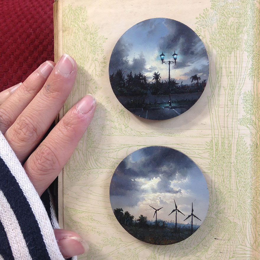 Elképesztő miniatűr festményeket készít egy művész - képek