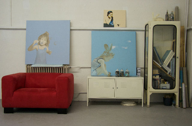 A műterem, ahol Eveline alkot