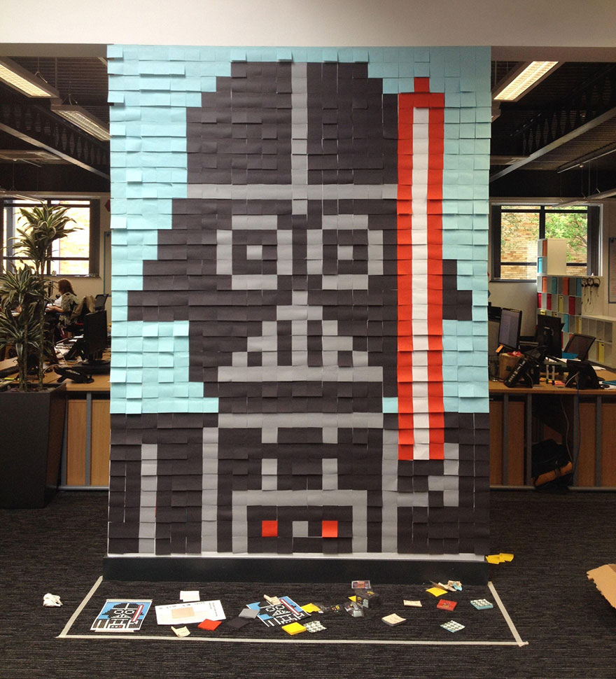 Szupermenő Star Wars-irodát csináltak egy rakás post it-tel   